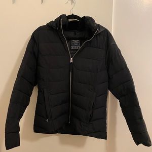 Abercrombie Black Hooded Puffer Jacket